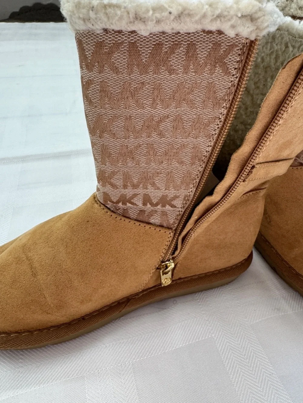 Michael Kors Logo Tan Marilu Kids Winter Boots